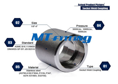 ASTM A276 S31803 / S32750 NPS 1 / 8 inch- 4 inch Socket Welded Coupling