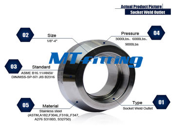 F316 / 316L Forged High Pressure Pipe Fittings With Socket Welded