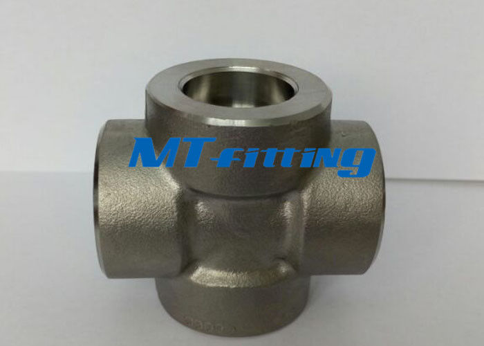 JS B0203 Forged High Pressure Pipe Fittings Welded Cross F321 / 317L Stainless Steel Socket